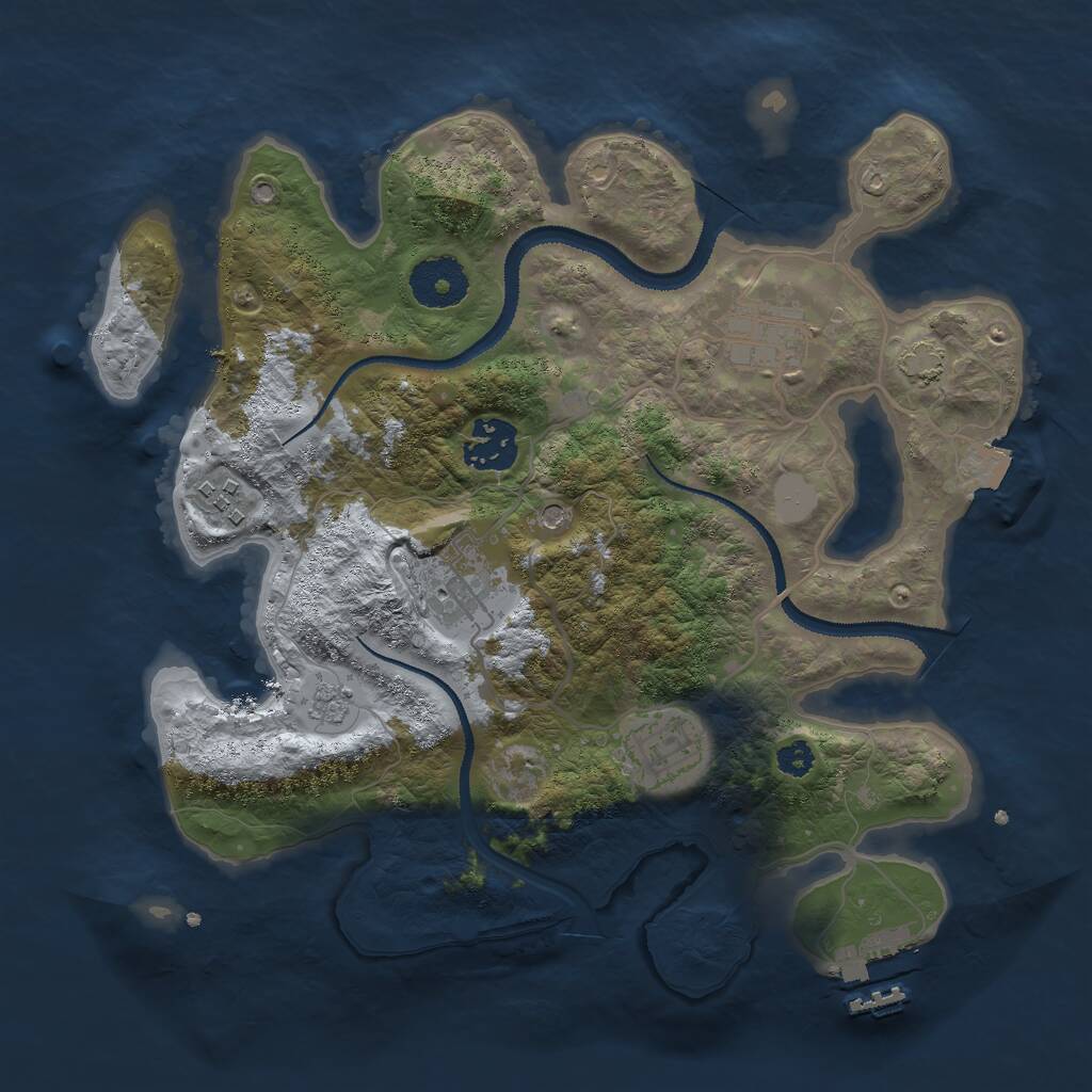 Rust Map: Procedural Map, Size: 3000, Seed: 758315608, 10 Monuments