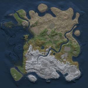 Thumbnail Rust Map: Procedural Map, Size: 3750, Seed: 1554162530, 17 Monuments