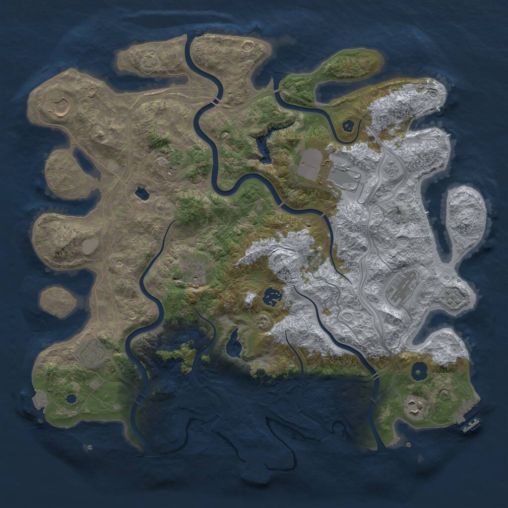 Rust Map: Procedural Map, Size: 4250, Seed: 2034217577, 15 Monuments