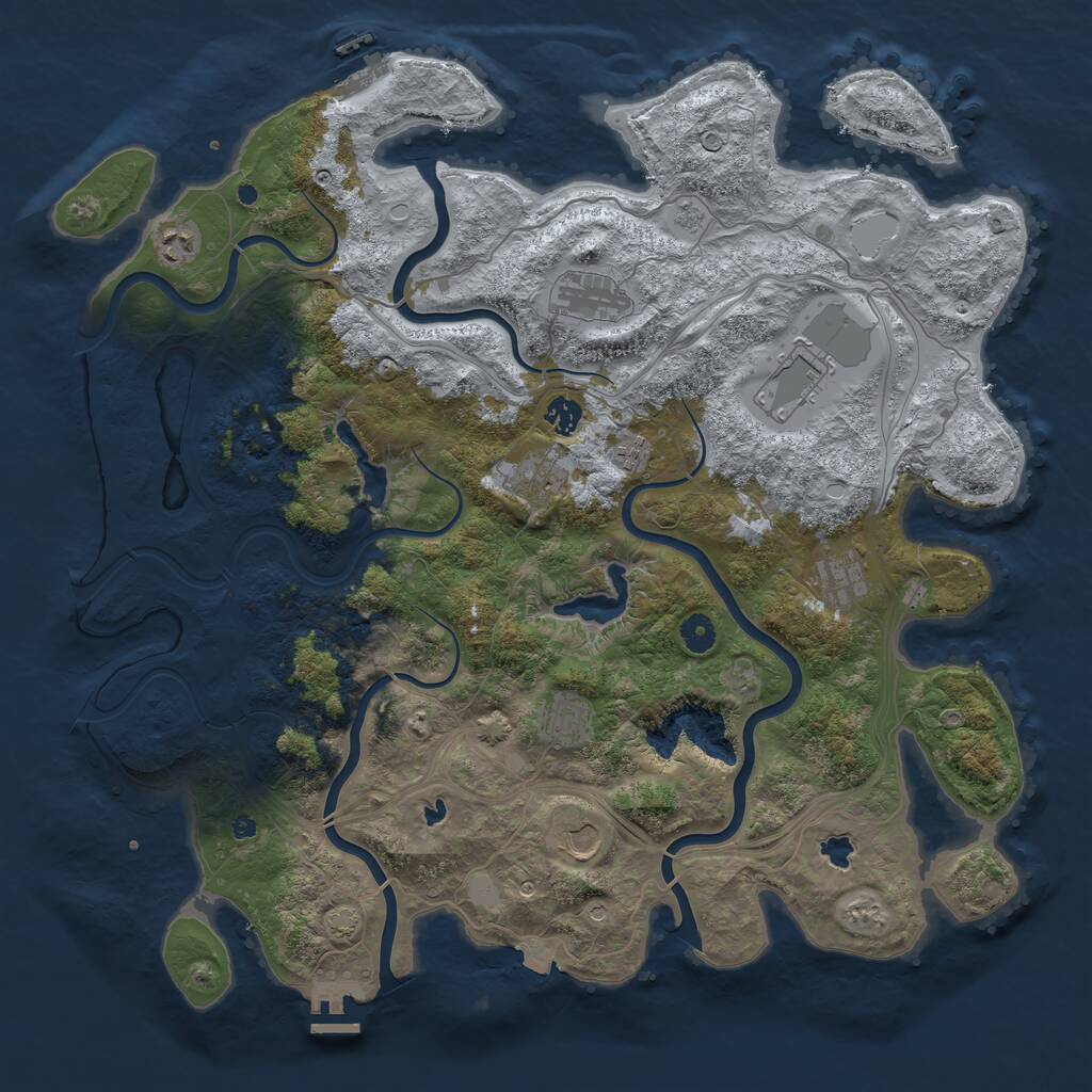 Rust Map: Procedural Map, Size: 4500, Seed: 546457536, 15 Monuments