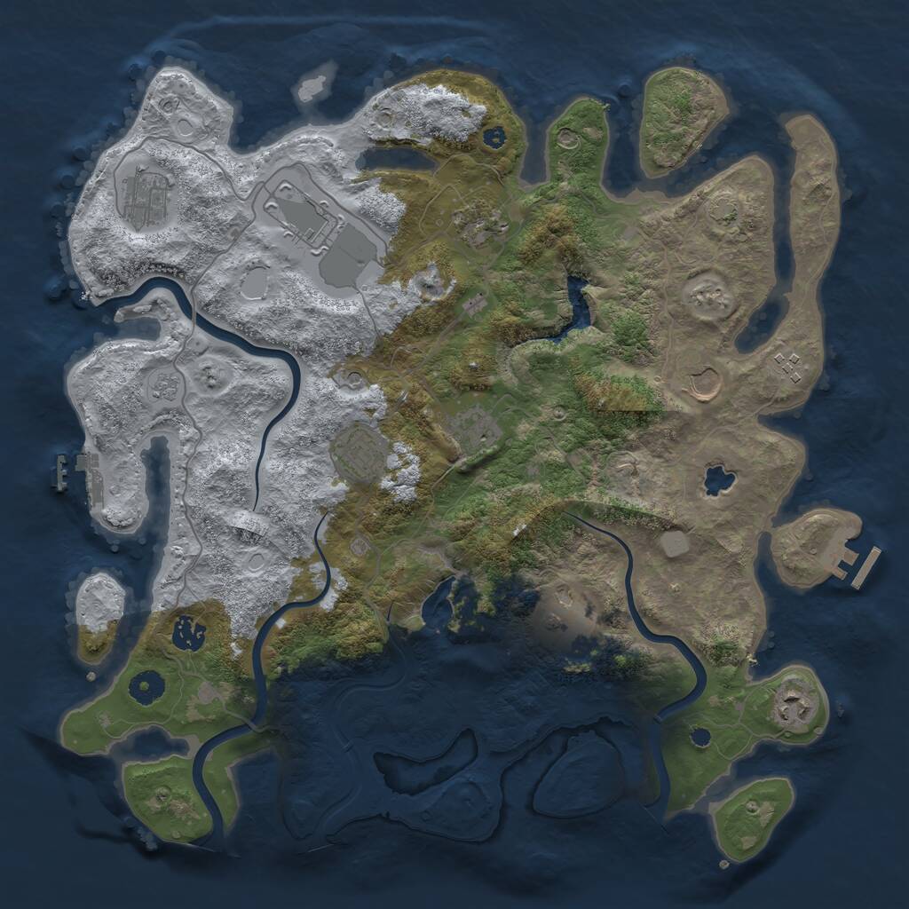 Rust Map: Procedural Map, Size: 4000, Seed: 1722588192, 16 Monuments