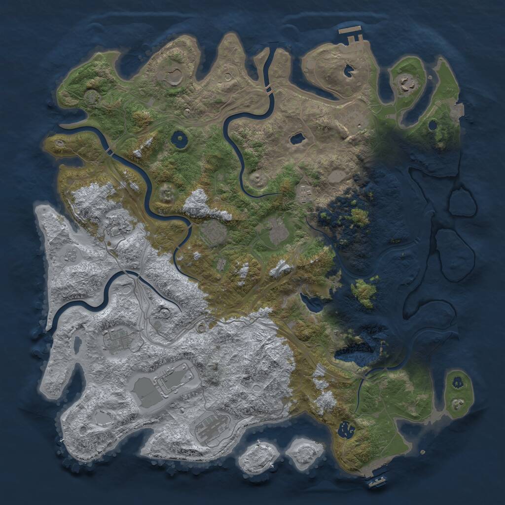 Rust Map: Procedural Map, Size: 4500, Seed: 16165, 17 Monuments