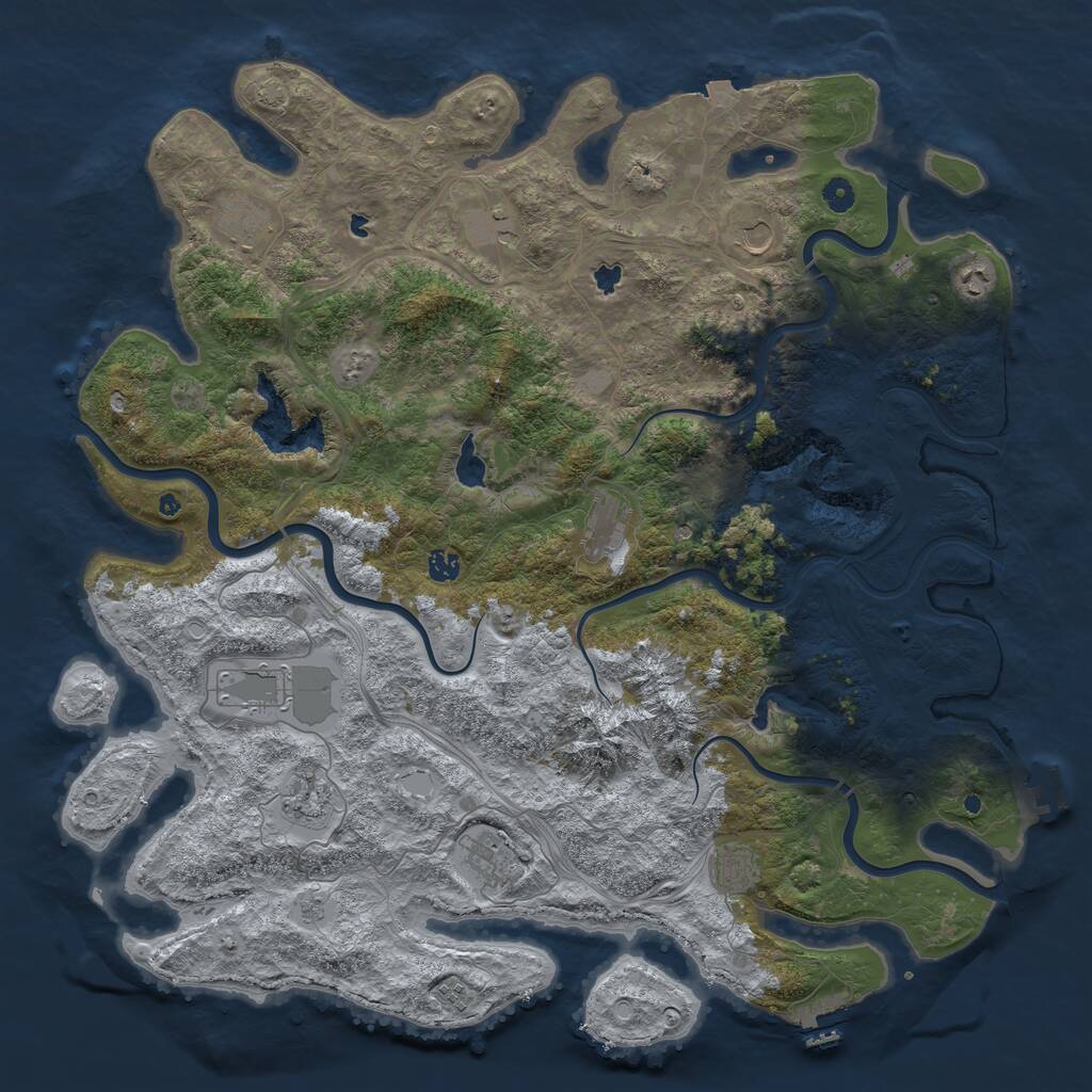 Rust Map: Procedural Map, Size: 5000, Seed: 4162026, 17 Monuments
