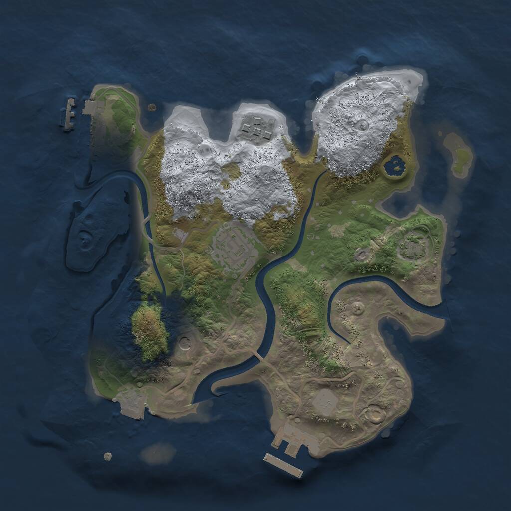Rust Map: Procedural Map, Size: 2500, Seed: 116233, 7 Monuments