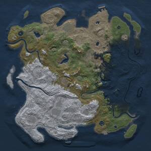 Thumbnail Rust Map: Procedural Map, Size: 4500, Seed: 390260025, 17 Monuments