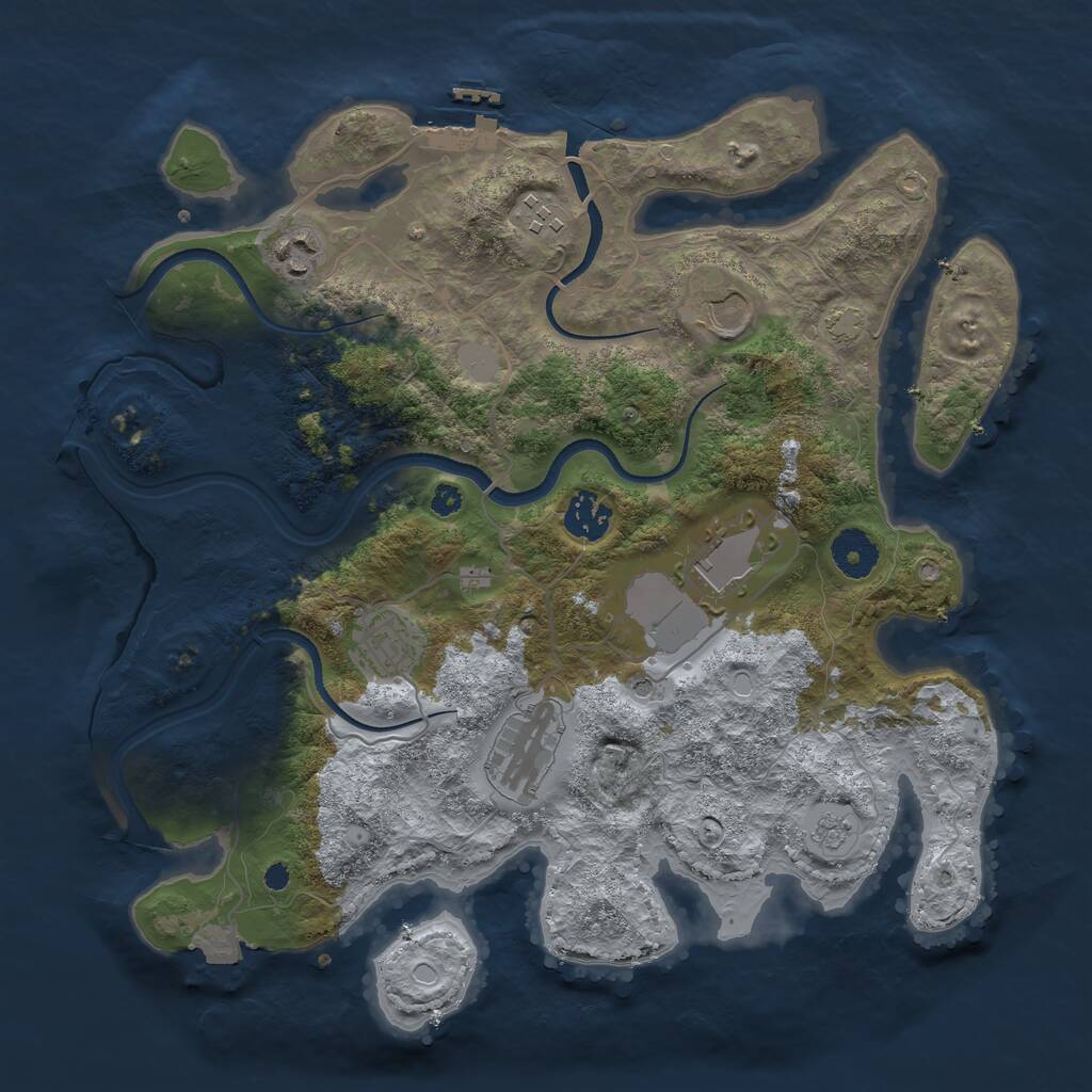 Rust Map: Procedural Map, Size: 3500, Seed: 88079455, 12 Monuments
