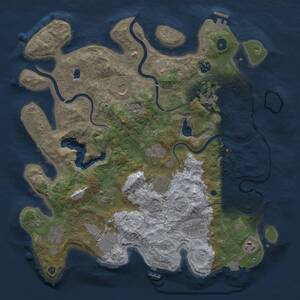 Thumbnail Rust Map: Procedural Map, Size: 4000, Seed: 155771331, 17 Monuments