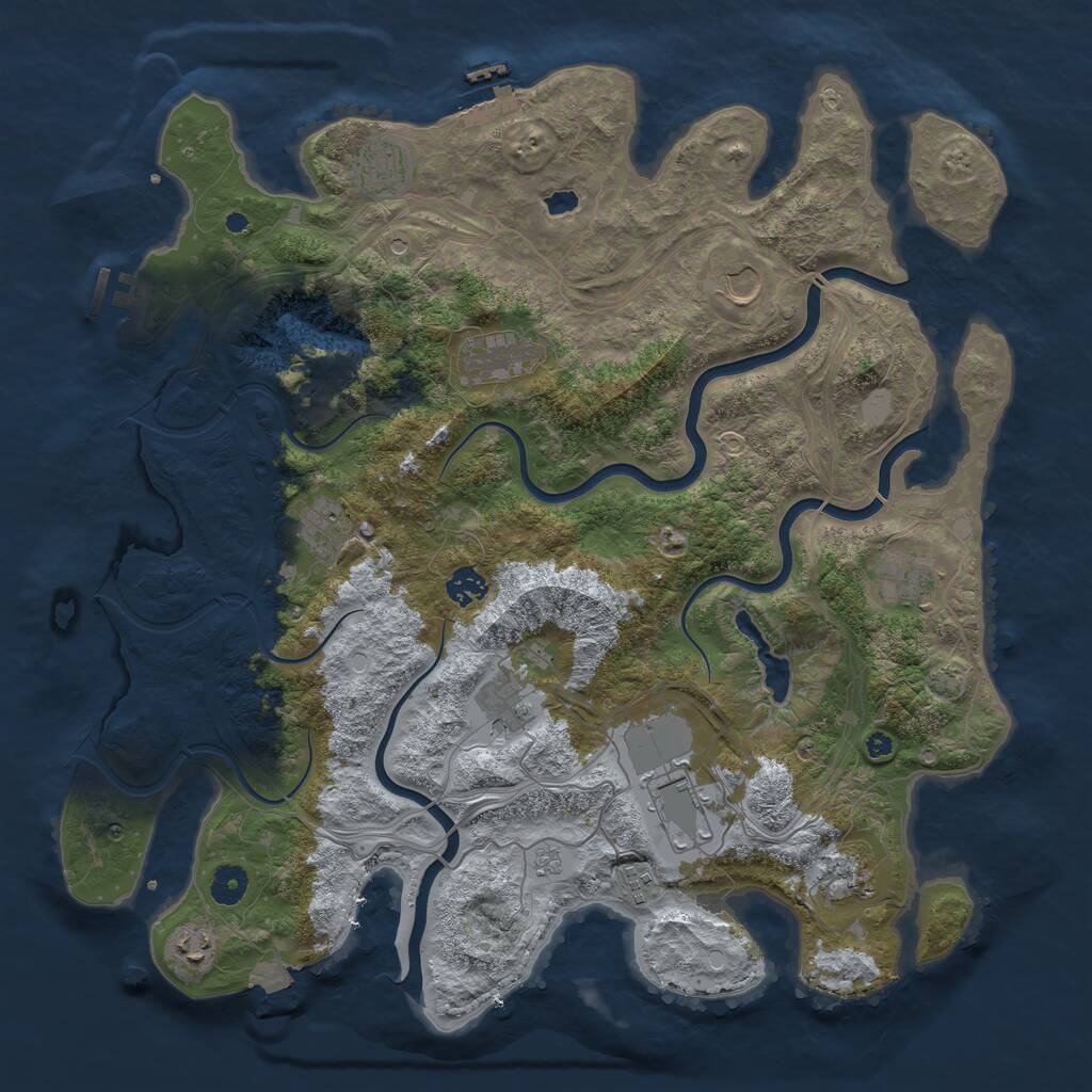 Rust Map: Procedural Map, Size: 4250, Seed: 1555341345, 17 Monuments