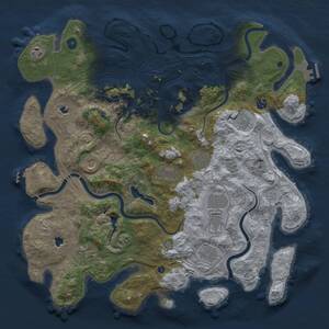 Thumbnail Rust Map: Procedural Map, Size: 4500, Seed: 966521750, 16 Monuments