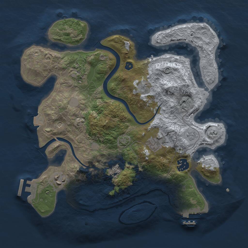 Rust Map: Procedural Map, Size: 3000, Seed: 29917, 11 Monuments