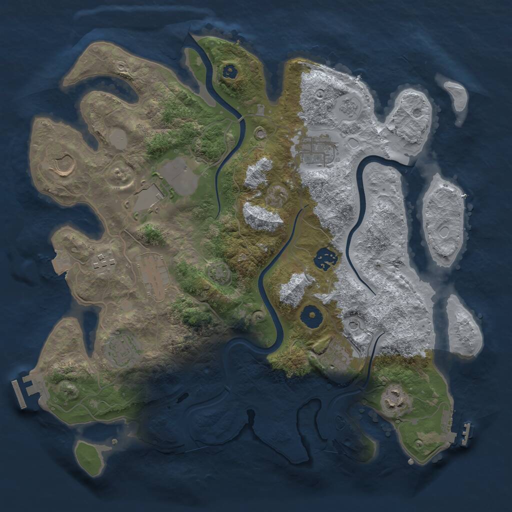 Rust Map: Procedural Map, Size: 3500, Seed: 1425636, 15 Monuments