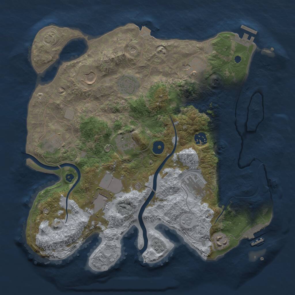 Rust Map: Procedural Map, Size: 3500, Seed: 1706608165, 16 Monuments