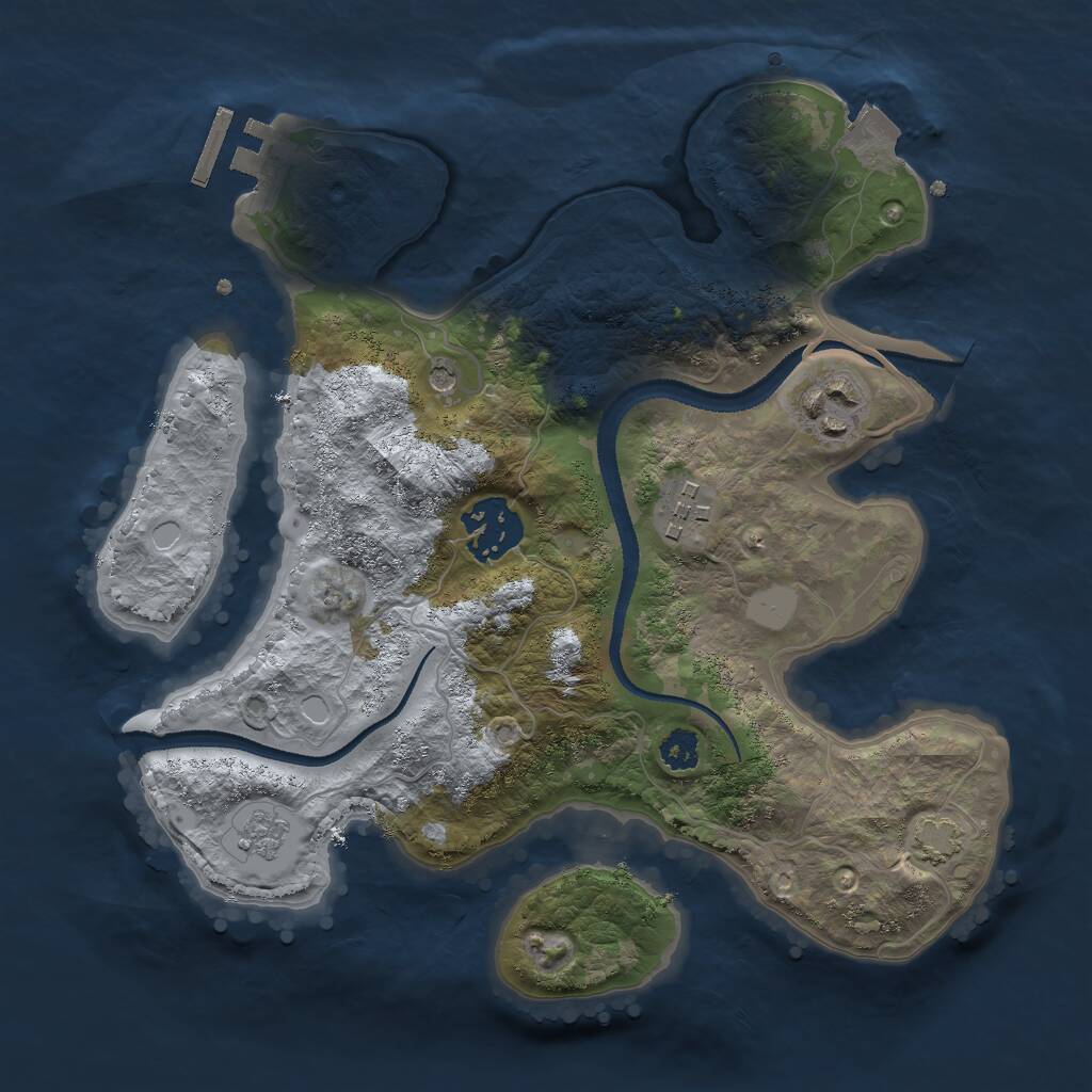 Rust Map: Procedural Map, Size: 2700, Seed: 49606766, 8 Monuments