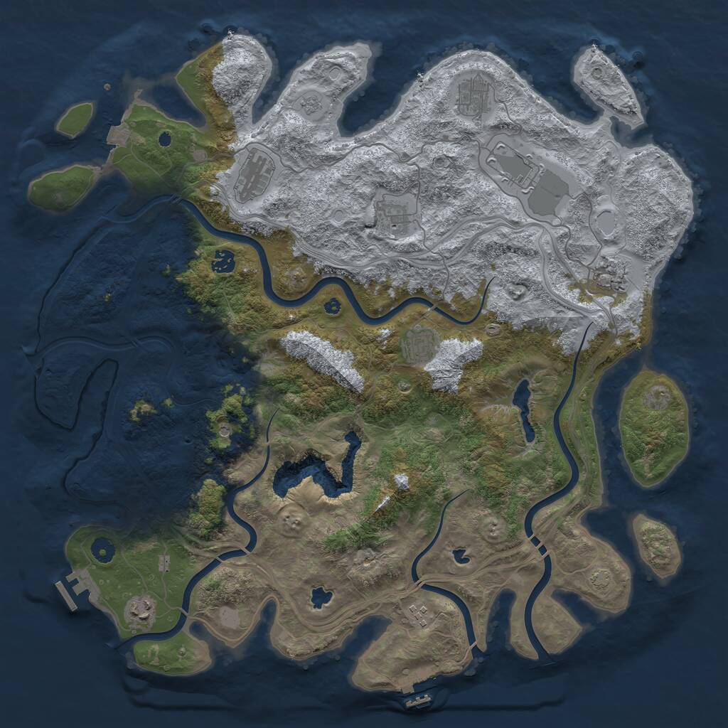 Rust Map: Procedural Map, Size: 4500, Seed: 36231211, 15 Monuments