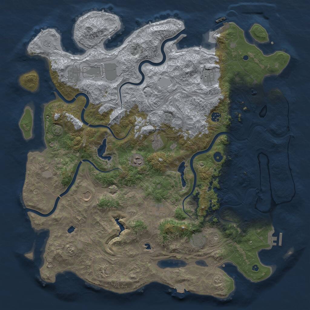 Rust Map: Procedural Map, Size: 4800, Seed: 2083191942, 17 Monuments