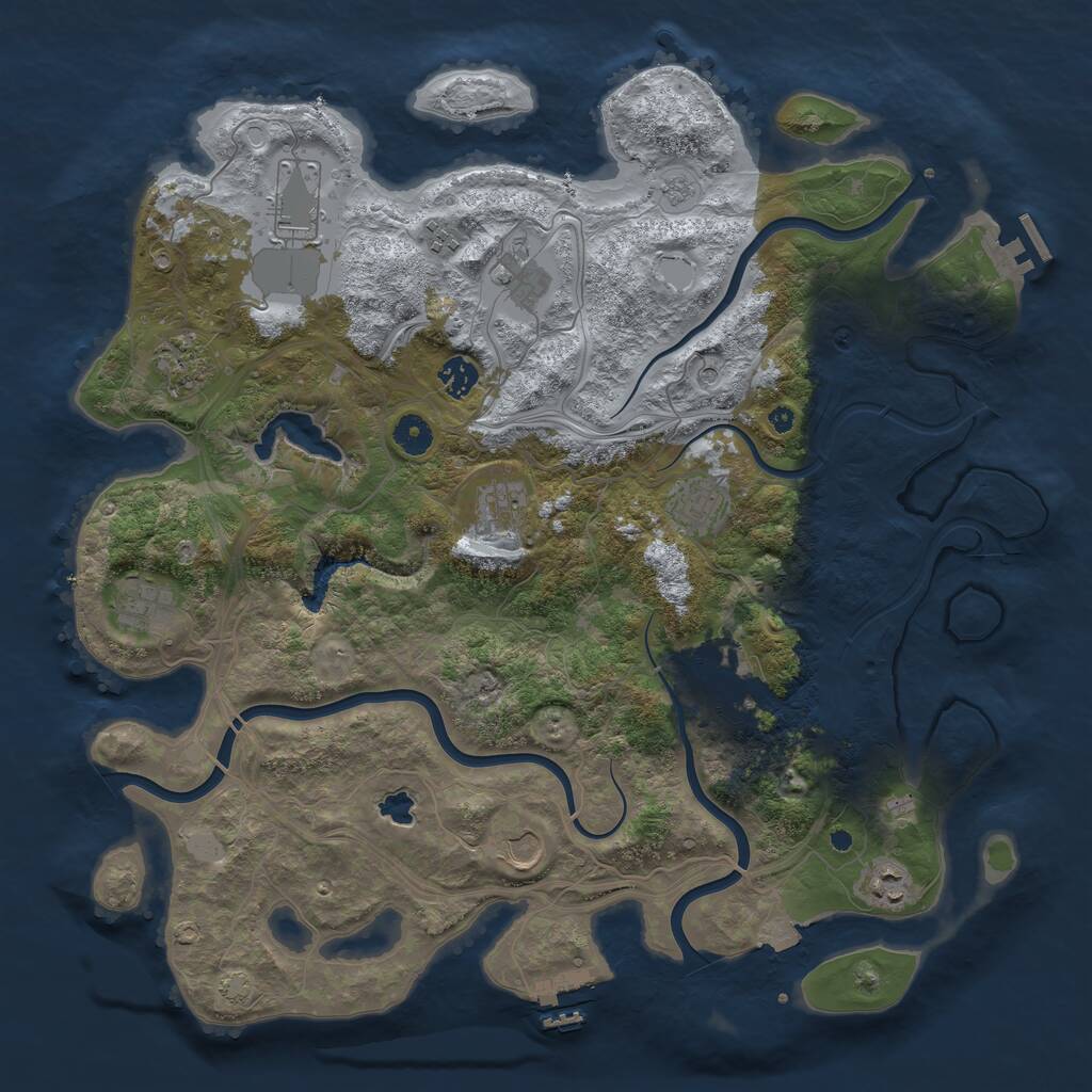 Rust Map: Procedural Map, Size: 4250, Seed: 1516961422, 17 Monuments