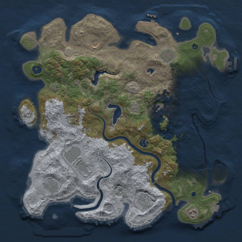 Rust Map: Procedural Map, Size: 4000, Seed: 972732537, 16 Monuments