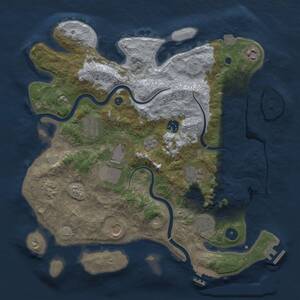 Thumbnail Rust Map: Procedural Map, Size: 3700, Seed: 575402813, 15 Monuments