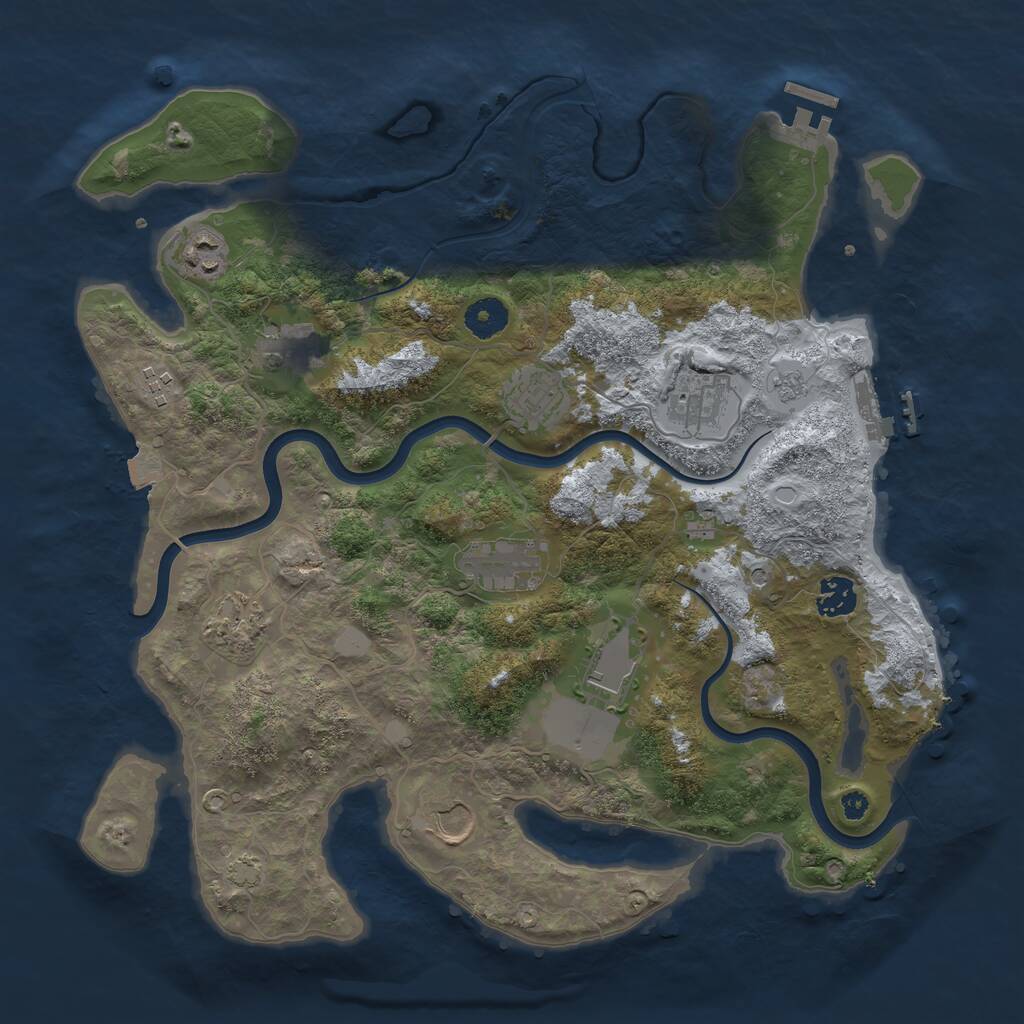 Rust Map: Procedural Map, Size: 3750, Seed: 1542066710, 16 Monuments