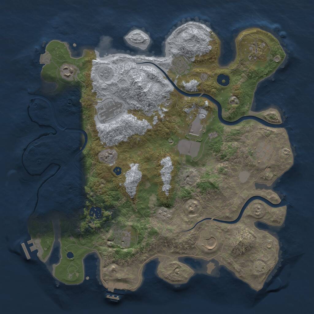 Rust Map: Procedural Map, Size: 3750, Seed: 29013090, 16 Monuments