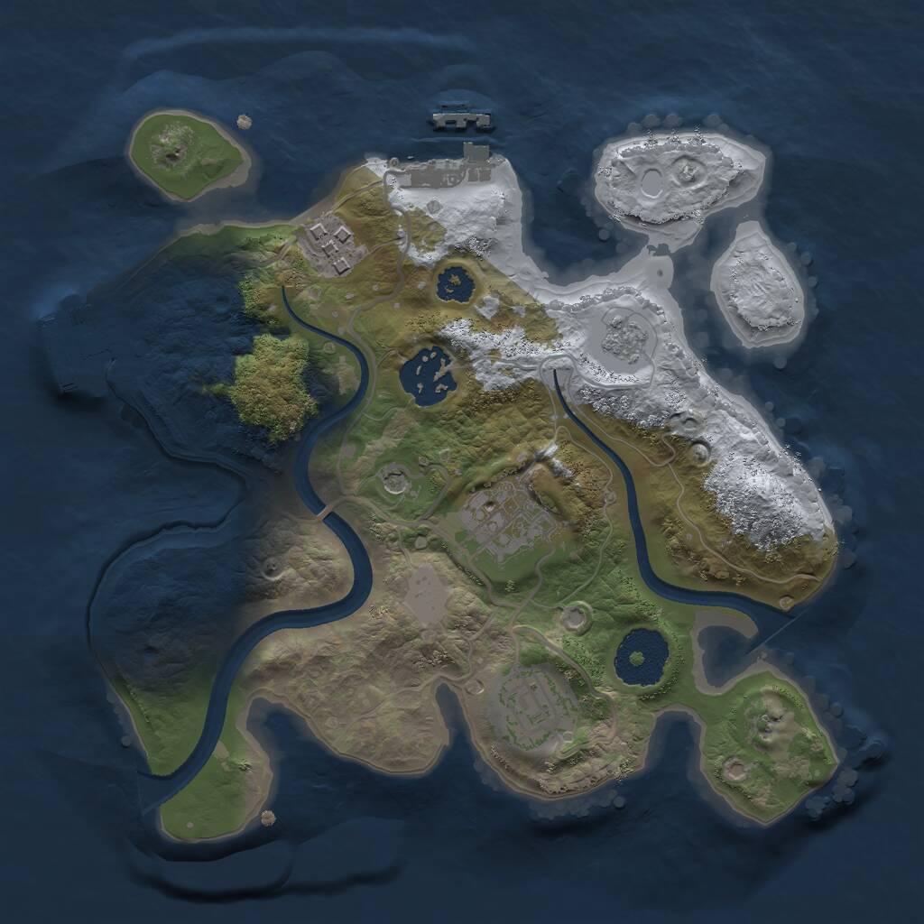 Rust Map: Procedural Map, Size: 2500, Seed: 406759818, 9 Monuments
