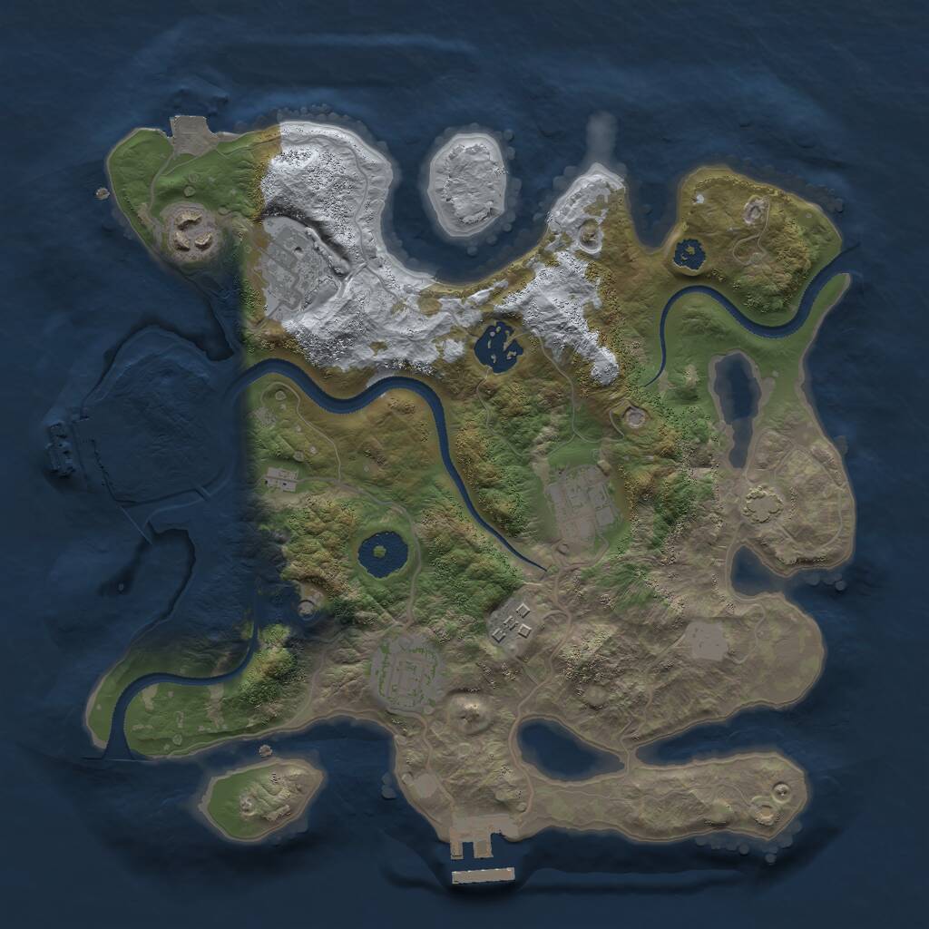 Rust Map: Procedural Map, Size: 3000, Seed: 122839266, 11 Monuments