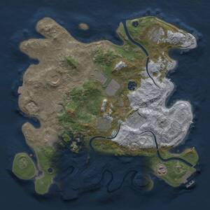 Thumbnail Rust Map: Procedural Map, Size: 3500, Seed: 300220085, 15 Monuments