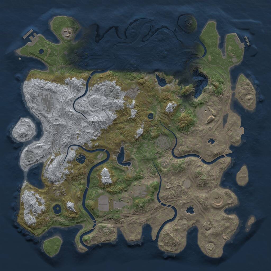 Rust Map: Procedural Map, Size: 4500, Seed: 233267258, 17 Monuments