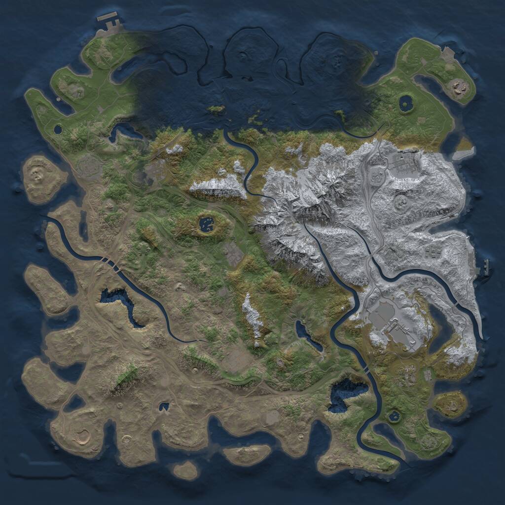 Rust Map: Procedural Map, Size: 5000, Seed: 92524054, 17 Monuments