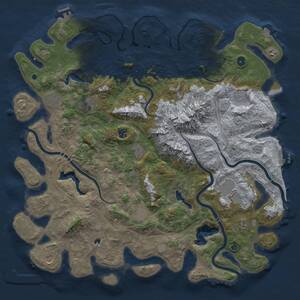 Thumbnail Rust Map: Procedural Map, Size: 5000, Seed: 92524054, 17 Monuments
