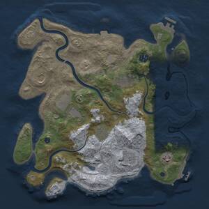 Thumbnail Rust Map: Procedural Map, Size: 3500, Seed: 142537612, 14 Monuments