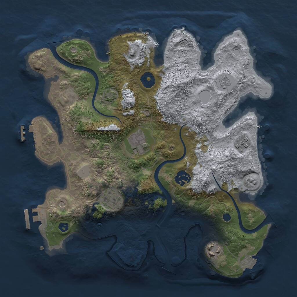 Rust Map: Procedural Map, Size: 3000, Seed: 45345342, 11 Monuments