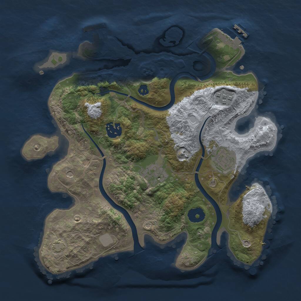 Rust Map: Procedural Map, Size: 2800, Seed: 1347159065, 9 Monuments