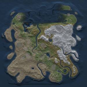 Thumbnail Rust Map: Procedural Map, Size: 4100, Seed: 95026314, 16 Monuments
