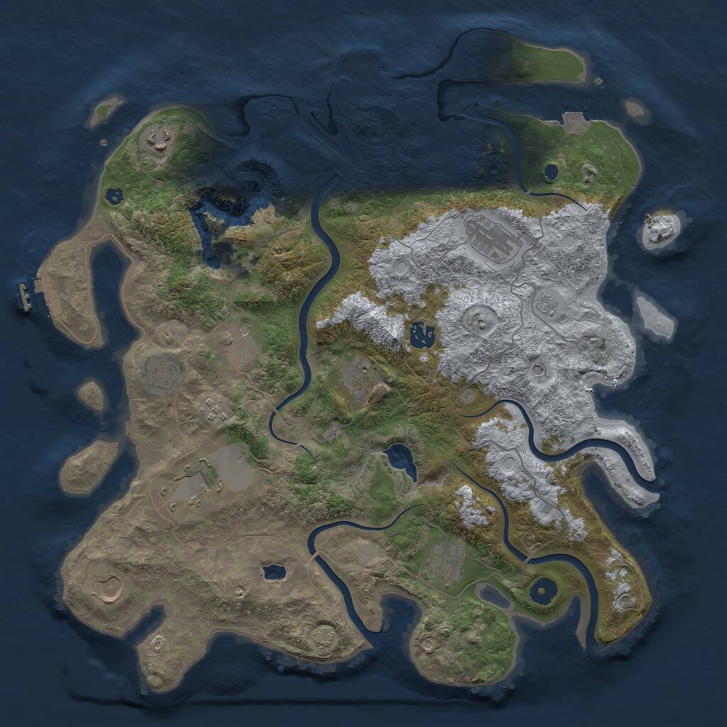 Rust Map: Procedural Map, Size: 4100, Seed: 95026314, 16 Monuments