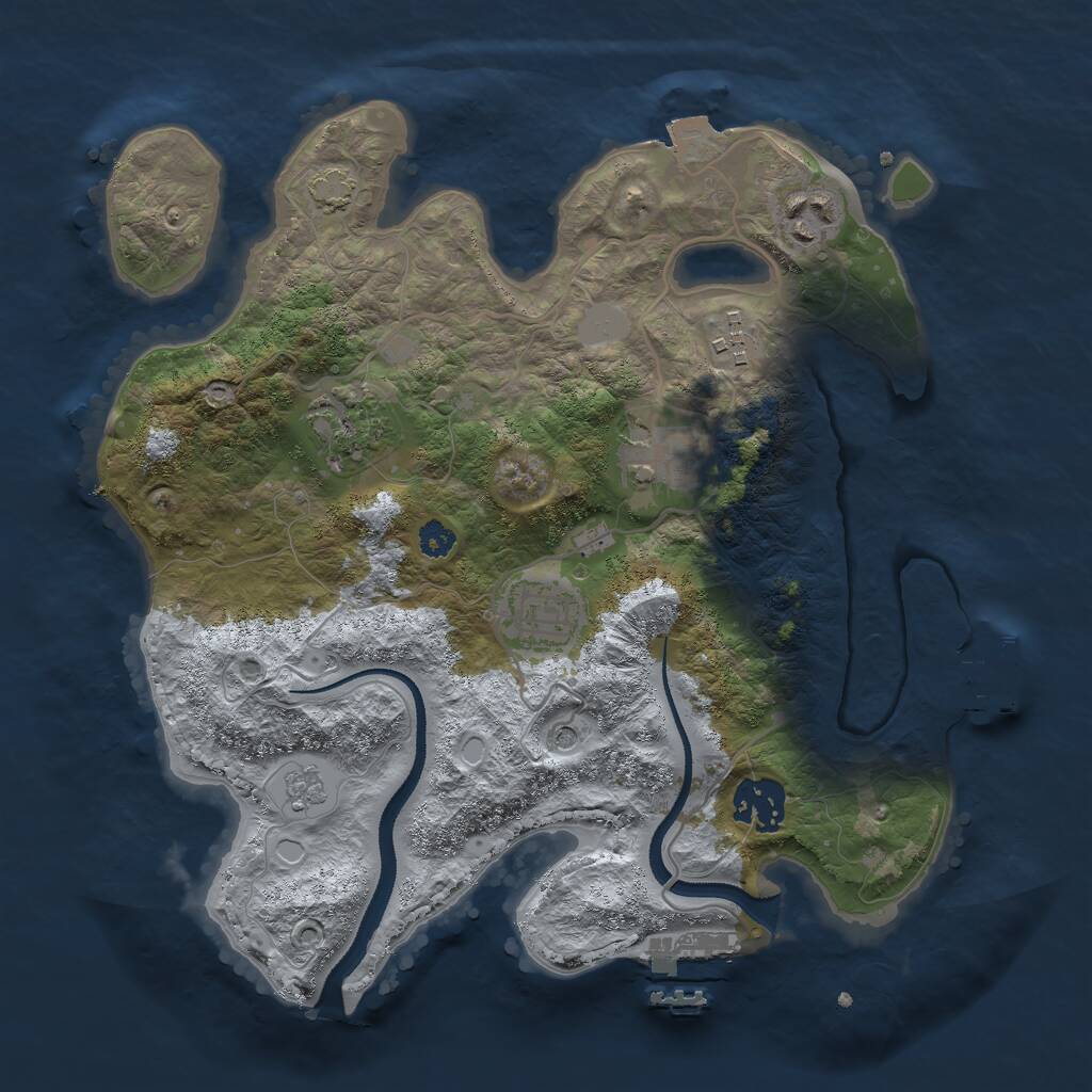 Rust Map: Procedural Map, Size: 3000, Seed: 173800, 12 Monuments