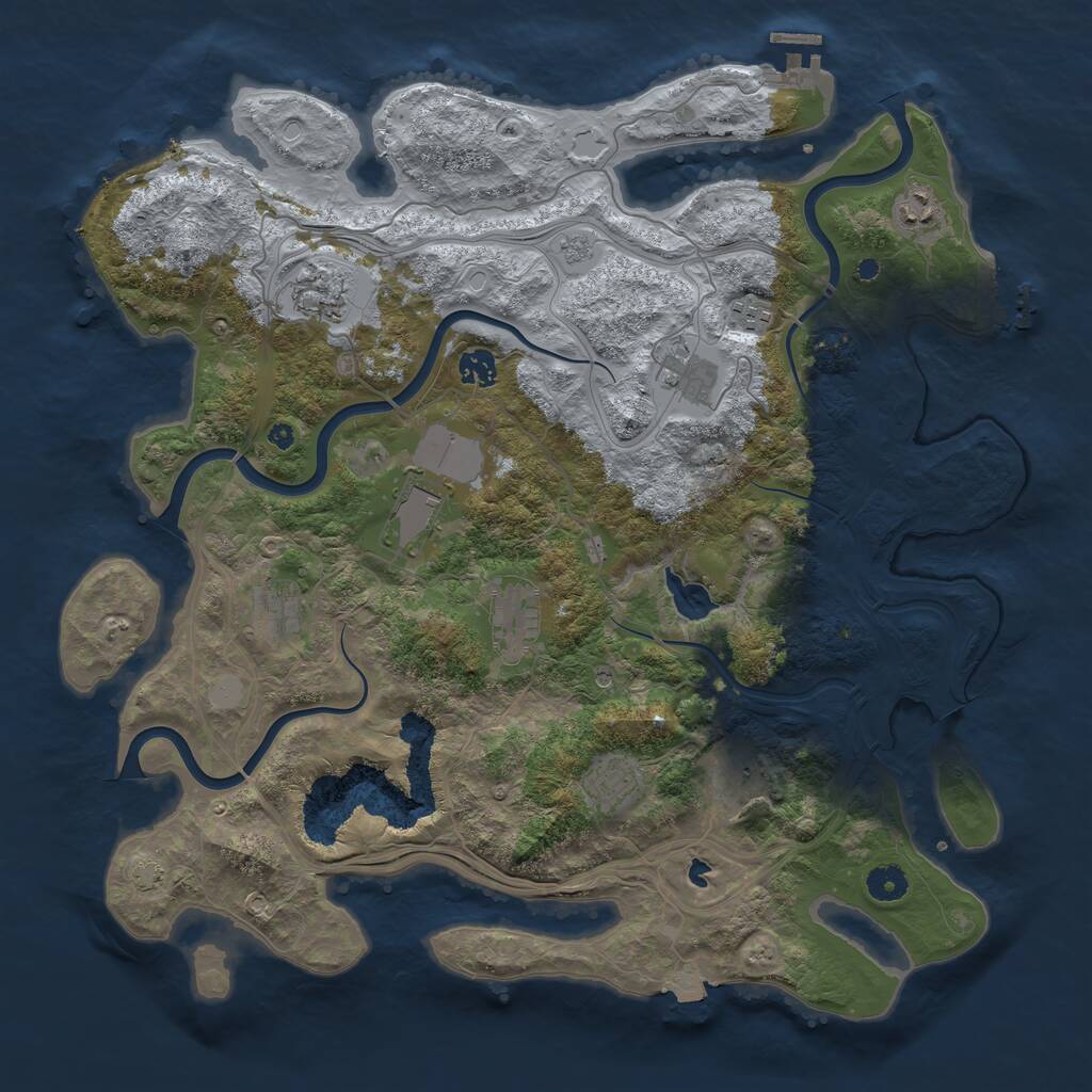 Rust Map: Procedural Map, Size: 4250, Seed: 525206335, 16 Monuments