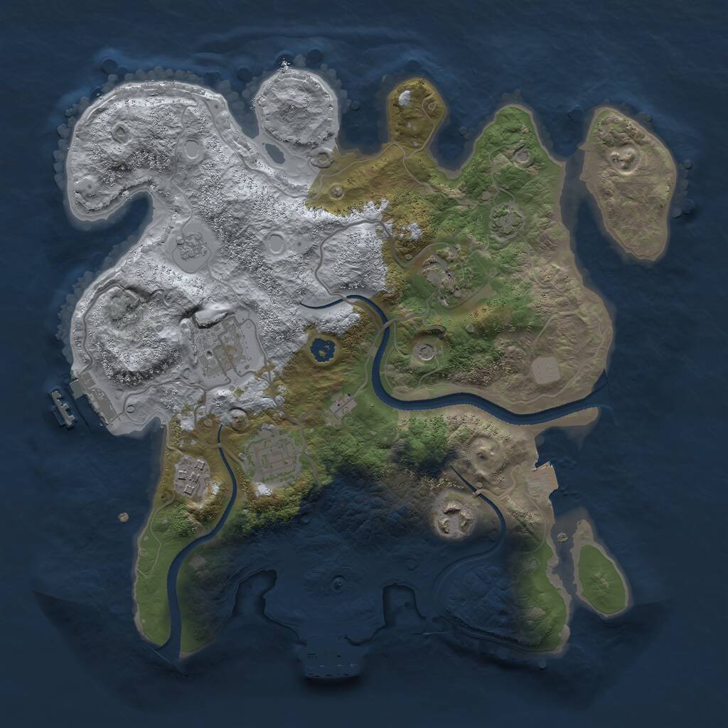 Rust Map: Procedural Map, Size: 3000, Seed: 1063848546, 11 Monuments