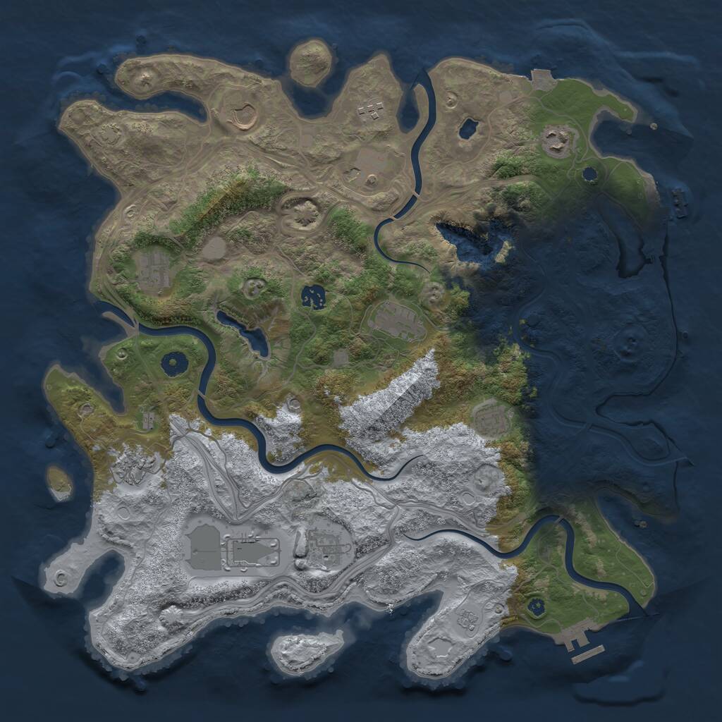 Rust Map: Procedural Map, Size: 4250, Seed: 2044869066, 17 Monuments