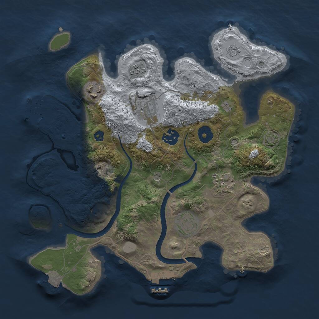 Rust Map: Procedural Map, Size: 3000, Seed: 84865, 12 Monuments
