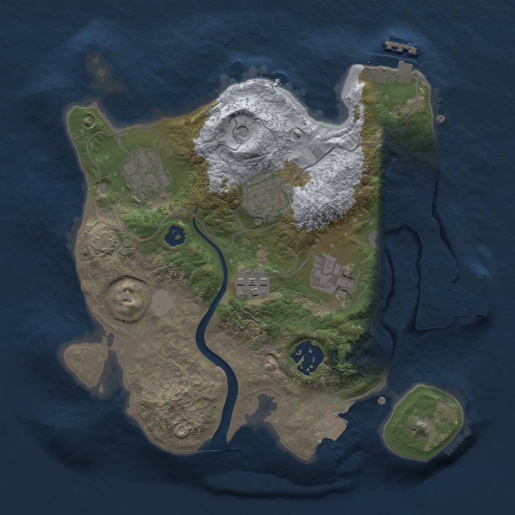 Rust Map: Procedural Map, Size: 2500, Seed: 676767, 10 Monuments