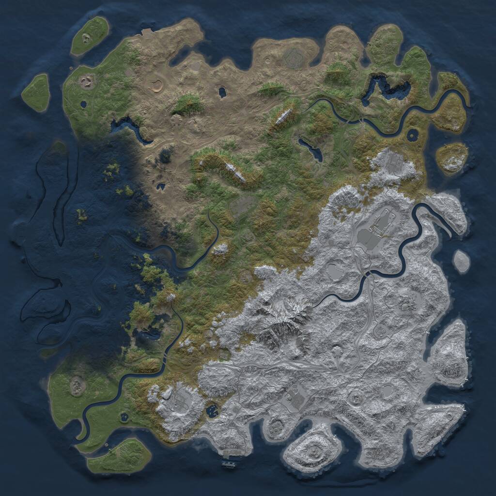 Rust Map: Procedural Map, Size: 6000, Seed: 1480354947, 17 Monuments