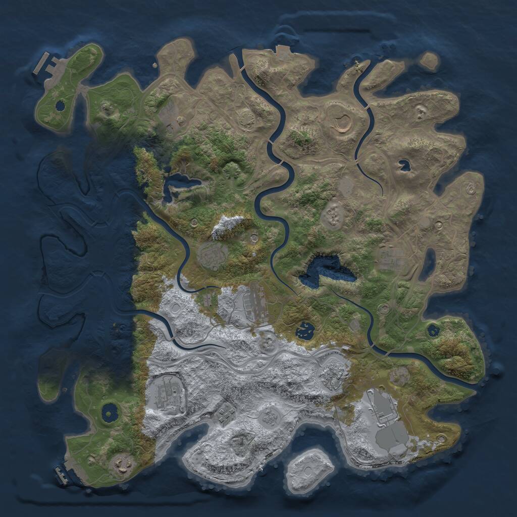 Rust Map: Procedural Map, Size: 4250, Seed: 373775584, 17 Monuments