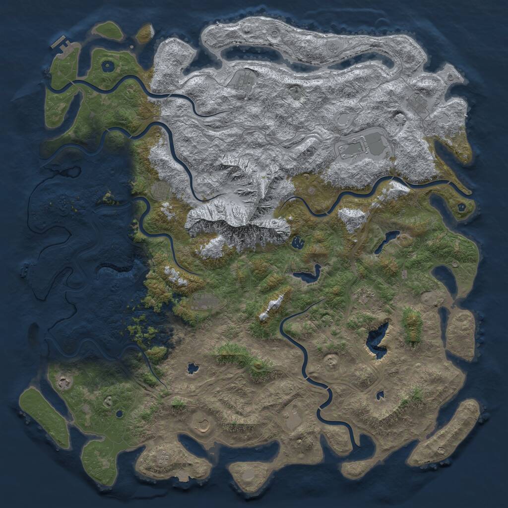 Rust Map: Procedural Map, Size: 6000, Seed: 1550958183, 17 Monuments