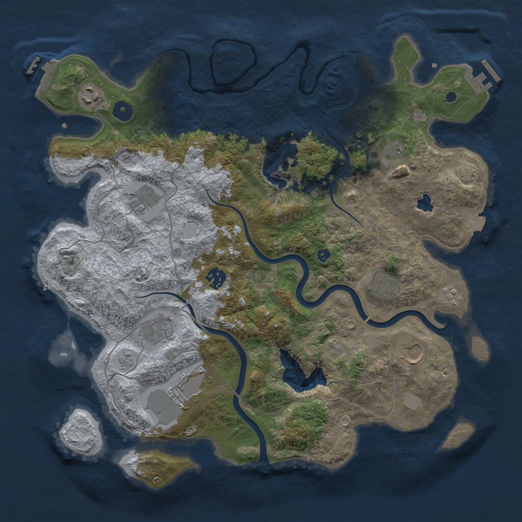 Rust Map: Procedural Map, Size: 4000, Seed: 122082742, 15 Monuments