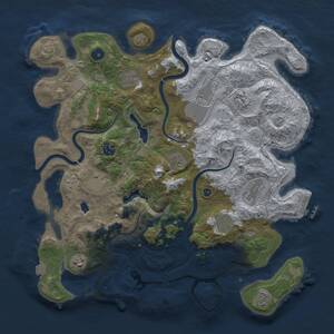 Thumbnail Rust Map: Procedural Map, Size: 4000, Seed: 931218628, 15 Monuments