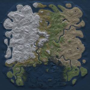Thumbnail Rust Map: Procedural Map, Size: 6000, Seed: 1405750601, 17 Monuments