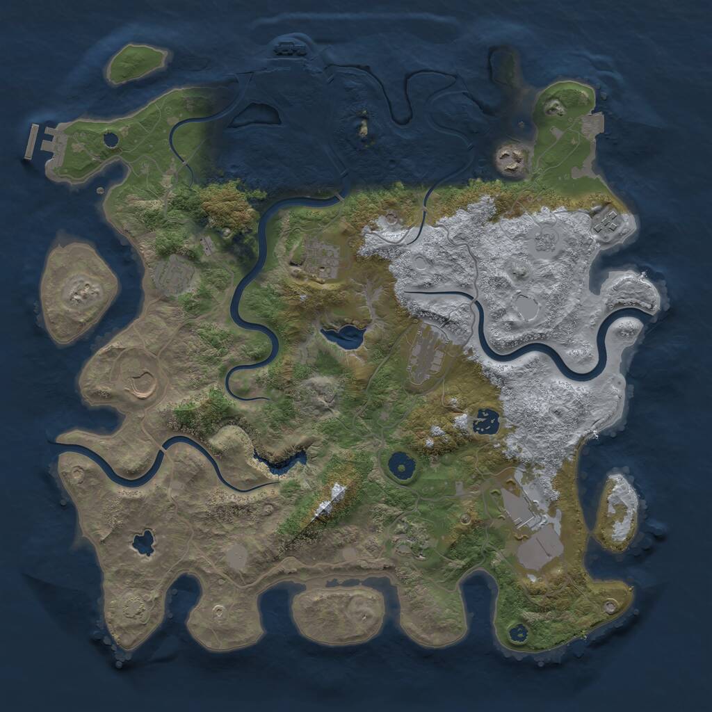 Rust Map: Procedural Map, Size: 4000, Seed: 812347, 15 Monuments