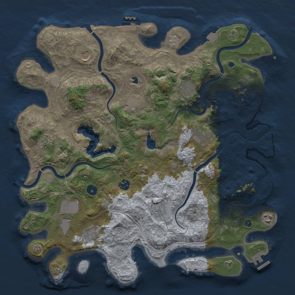 Rust Map: Procedural Map, Size: 4250, Seed: 2008739138, 17 Monuments