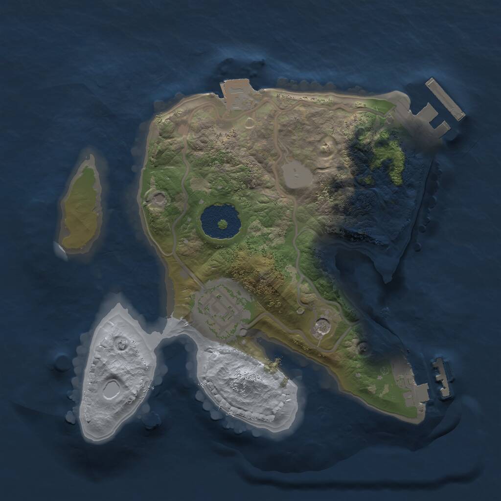 Rust Map: Procedural Map, Size: 2000, Seed: 345756, 5 Monuments